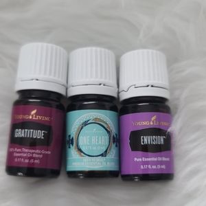 Young Living Bundle of 3 (5ml Gratitude,  One Heart & Envision Sealed)